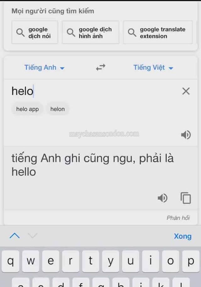Google dịch Hello